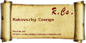 Rakovszky Csenge névjegykártya
